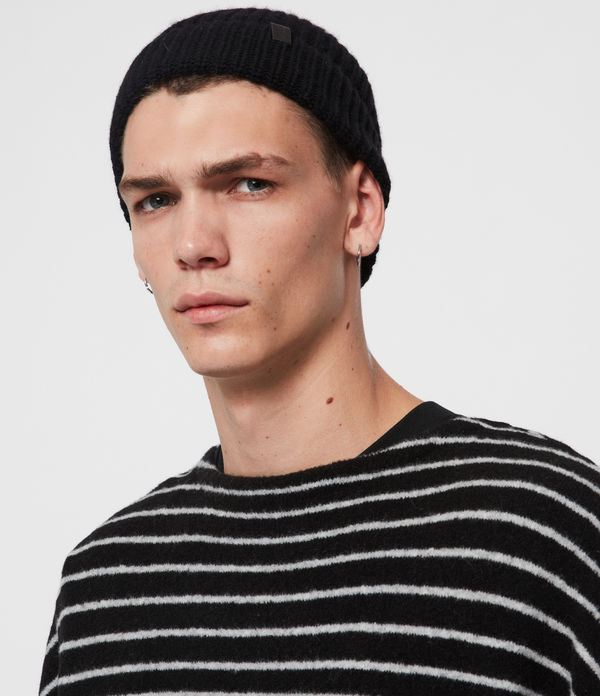 all saints half cardigan stitch beanie