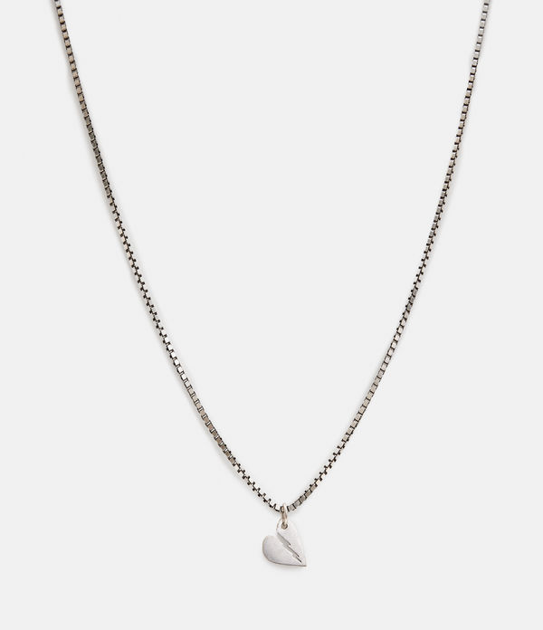 Split Heart Sterling Silver Necklace