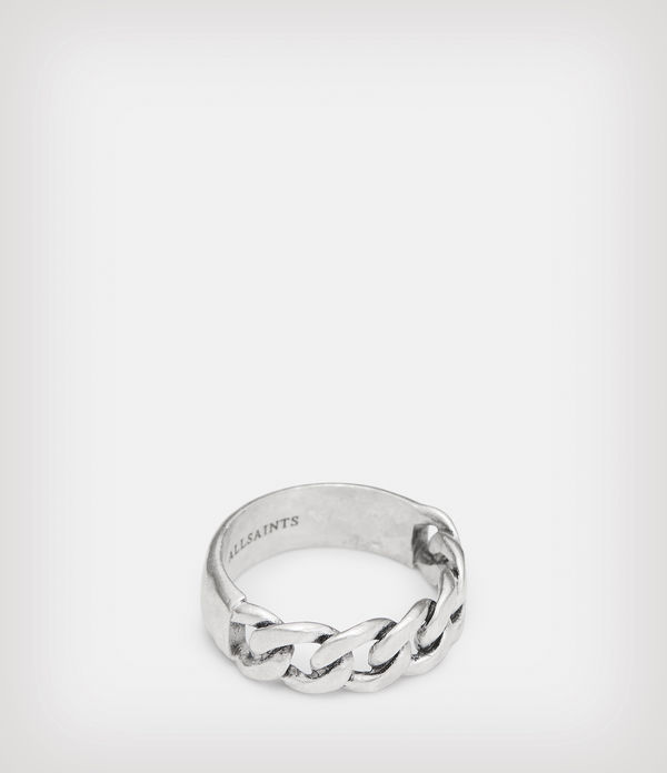 Chain Band Split Sterling Silver Ring