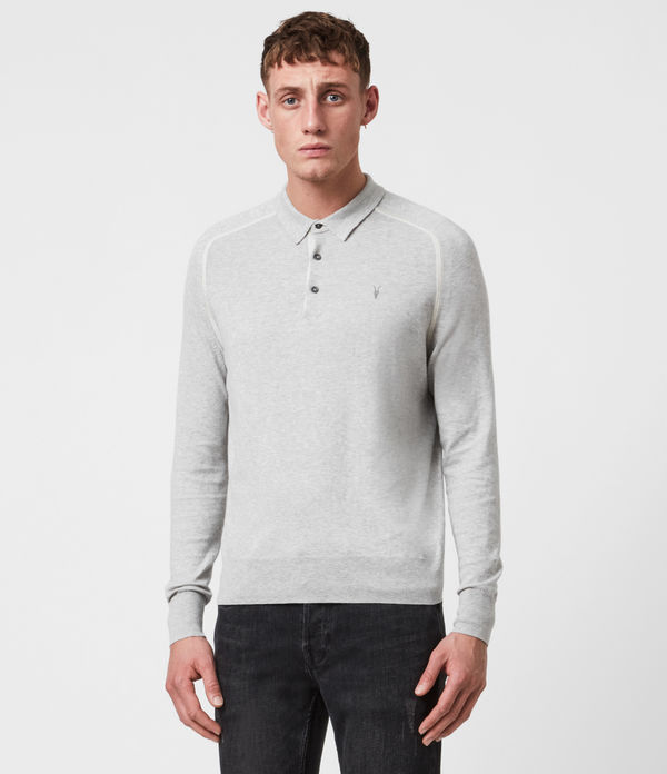 all saints grail long sleeve polo