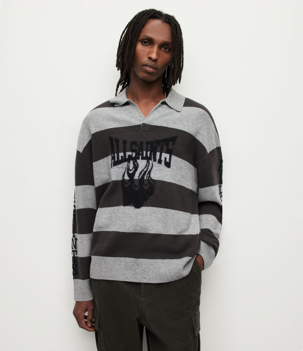 Racer Oversized Striped Polo Sweater