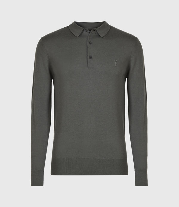 all saints men's long sleeve polo