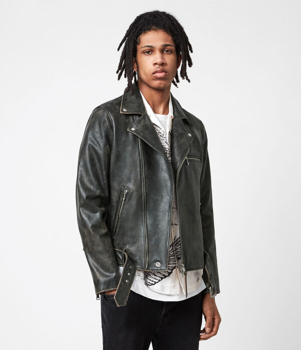 mens all saints leather jacket