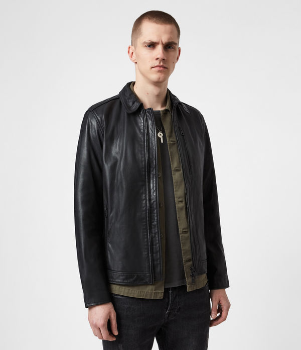 men all saints leather jacket