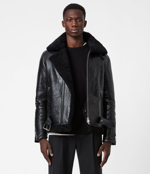 all saints alto shearling jacket