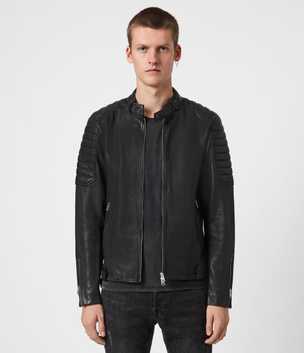 all saints blenham leather bomber jacket