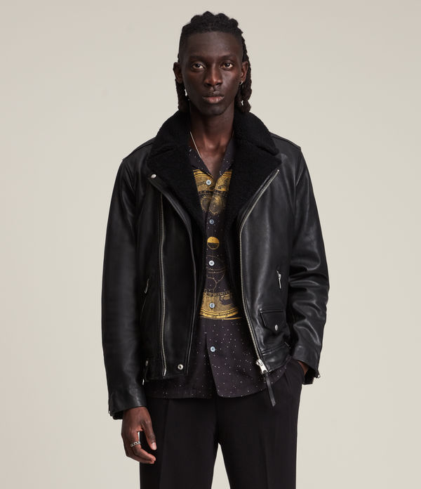 rix shearling leather biker jacket