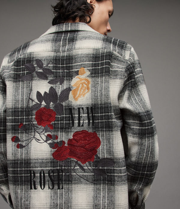 Newrose Checked Embroidered Overshirt