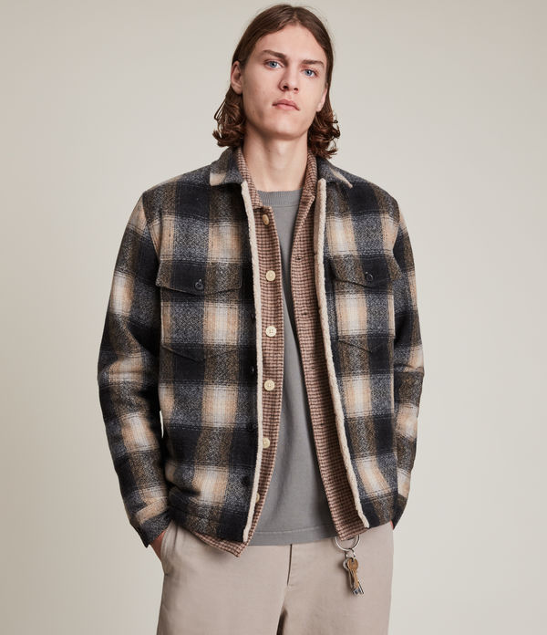 Tromso Sherpa-Lined Wool Blend Check Jacket