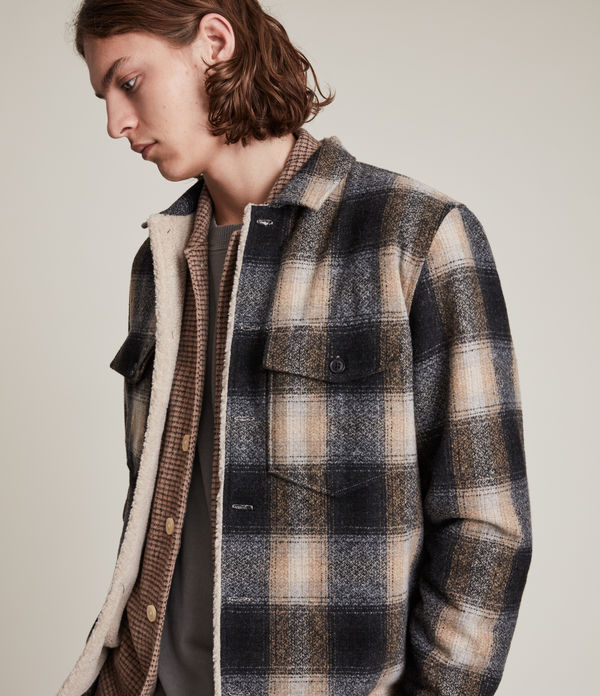 Tromso Sherpa-Lined Wool Blend Check Jacket
