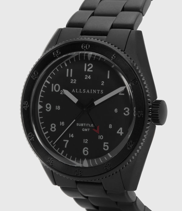 Subtitled GMT V Matte Black Stainless steel Watch