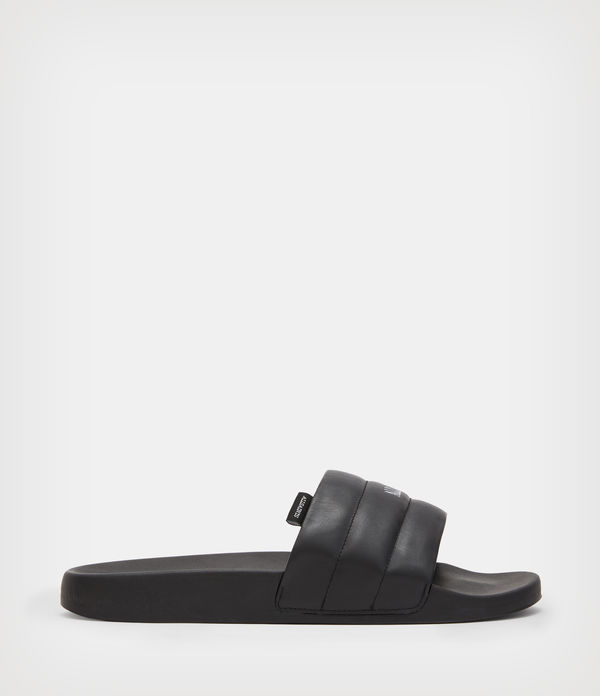 shell leather sliders