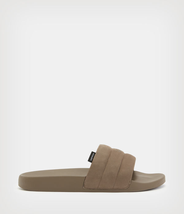 shell leather sliders
