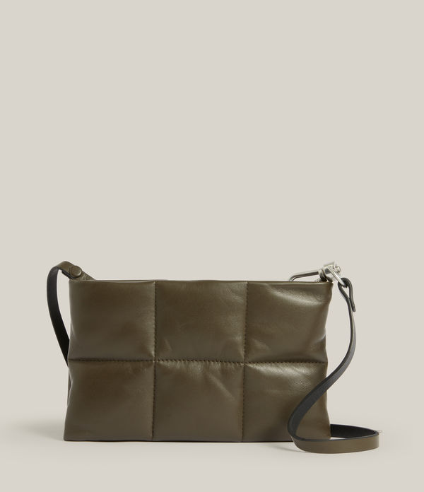 Mila Leather Quilted Pouch Crossbody Bag