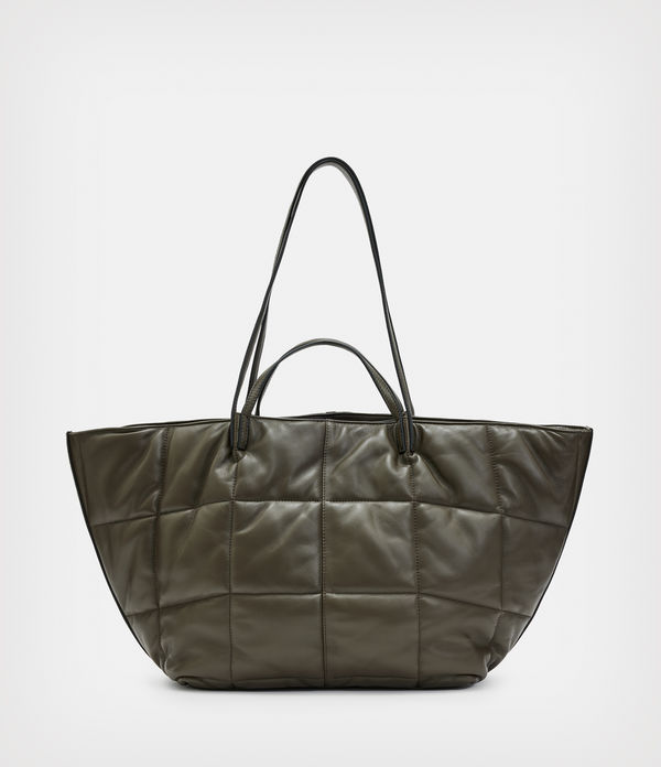 Nadaline Leather Quilted Tote Bag
