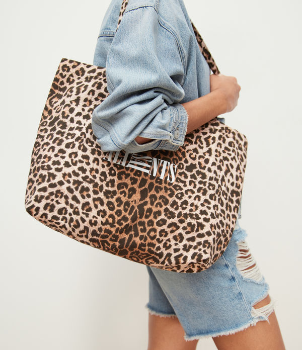 Oppose Leopard Print Tote Bag
