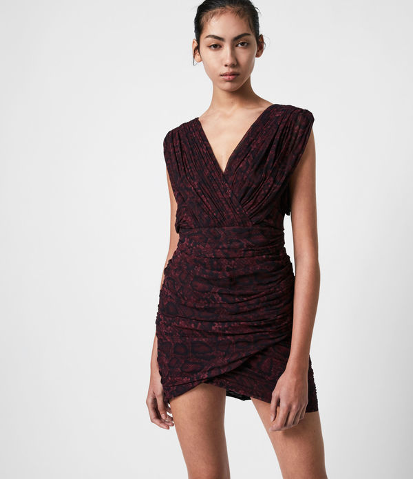 all saints burgundy dress