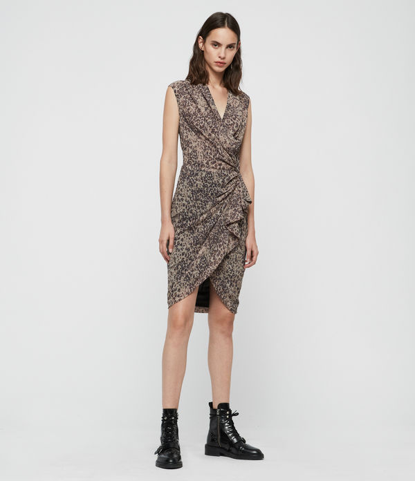 all saints animal print dress