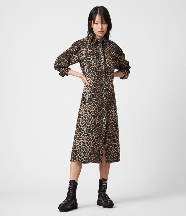 all saints leopard dress