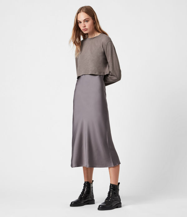 Buy > all saints slip dress with sweater > in stock