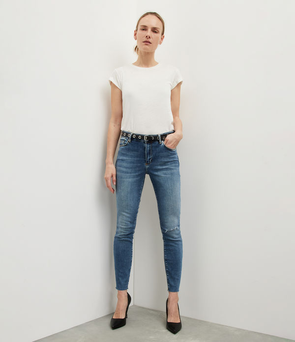 Miller Mid-Rise Destroyed Skinny Jeans