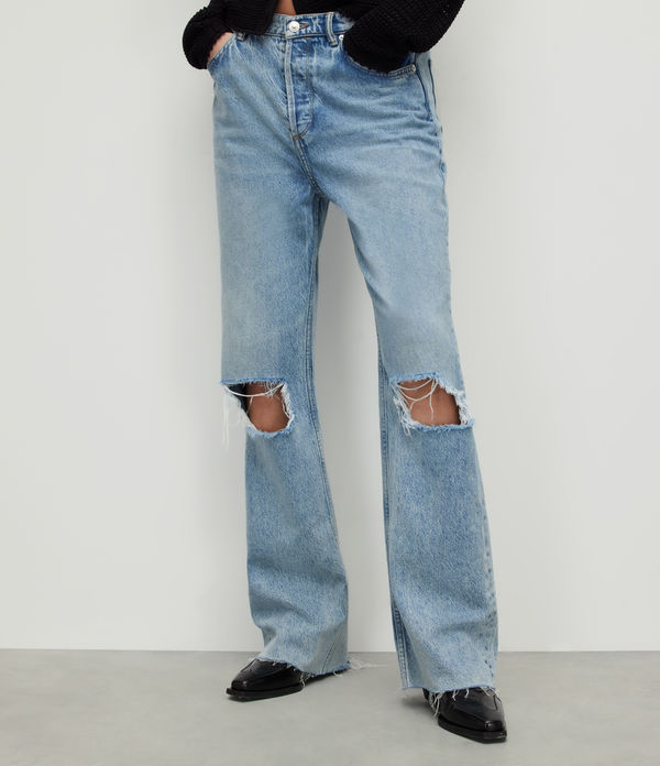 Wendel Distressed Wide Jeans