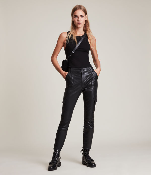 Duran Mid-Rise Coated Skinny Cargo Jeans