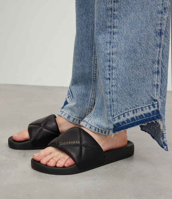 Bell Quilted Leather Slides