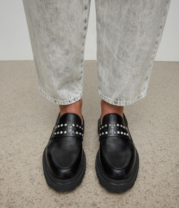 Lola Studded Leather Loafers