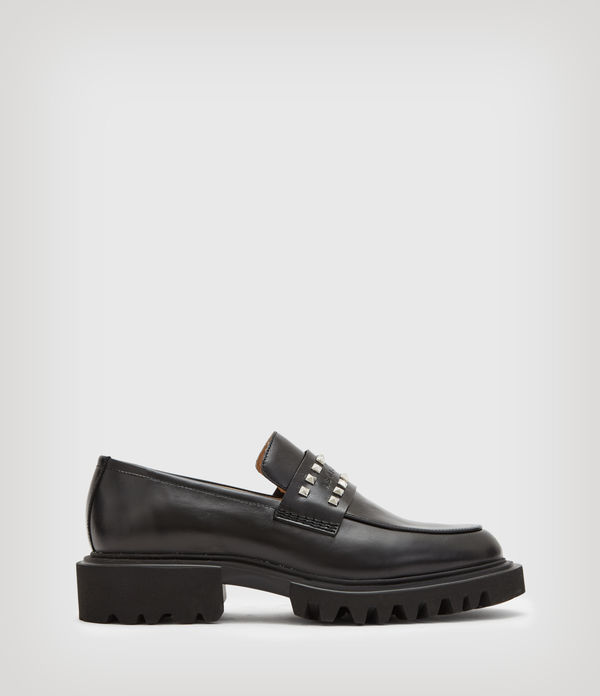 Lola Studded Leather Loafers