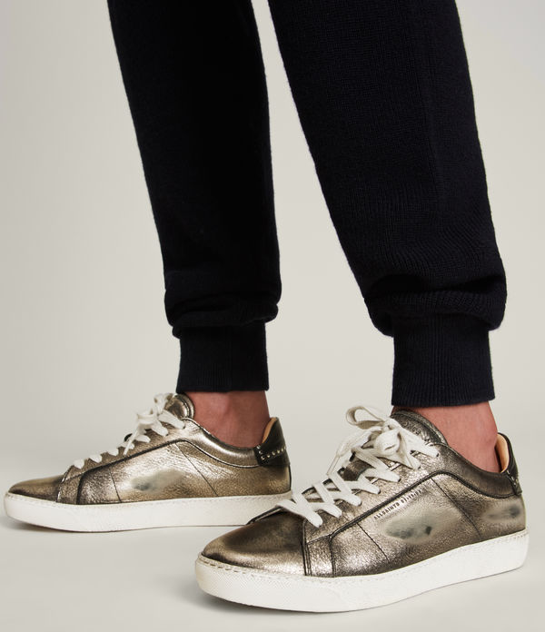 Sheer Studded Leather Sneakers