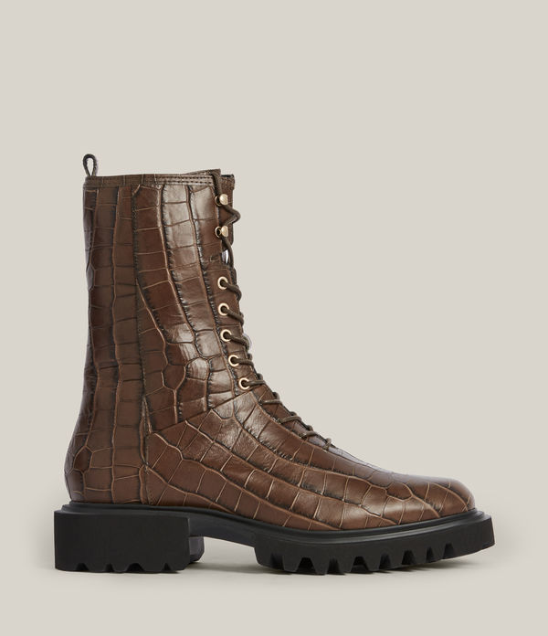 Maren Crocodile Leather Boots