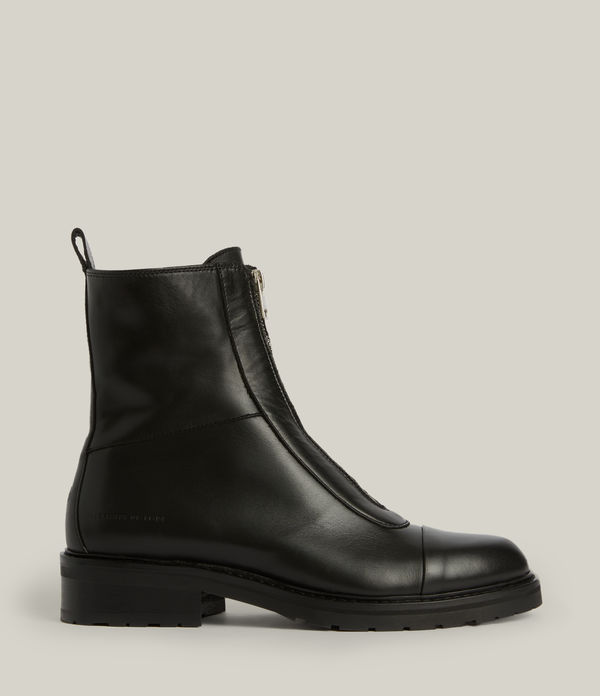 Frankie Zip Leather Boots