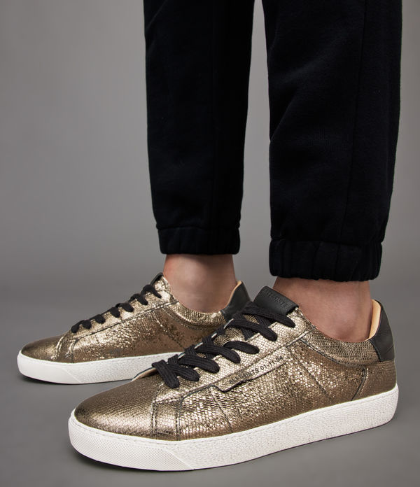 Sheer Leather Shimmer Sneakers