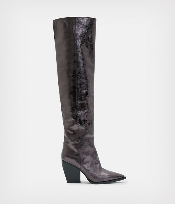 Reina Leather Crinkle Boots
