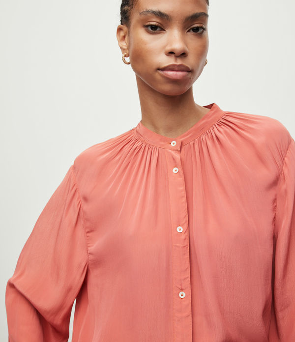 Hezzy Stand Collar Draped Shirt