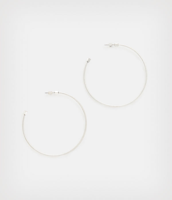 Skinny Silver-Tone Hoop Earrings