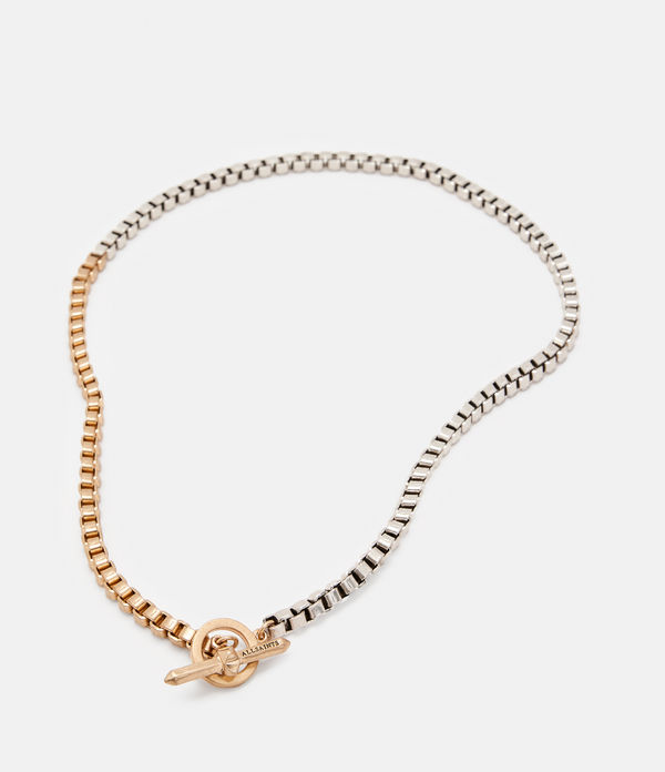 Box Chain Two Tone Necklace