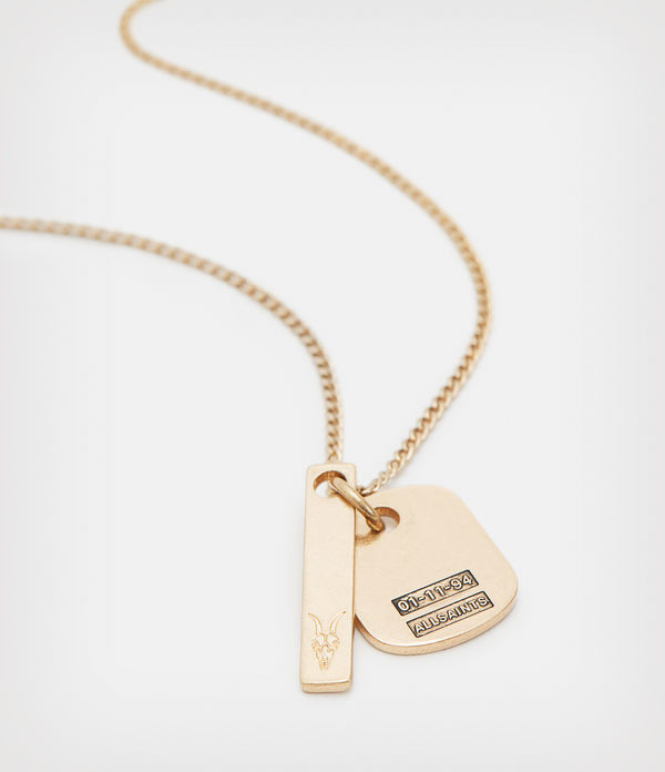Logo Tag Charm Necklace