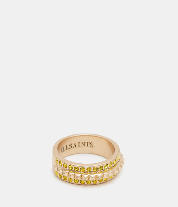Zaria Gold Tone Studded Ring