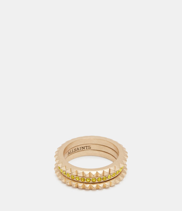 Zaria Gold Tone Studded Ring Set