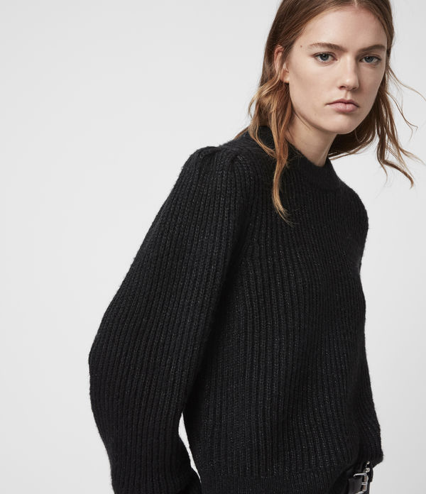 all saints black jumper womens