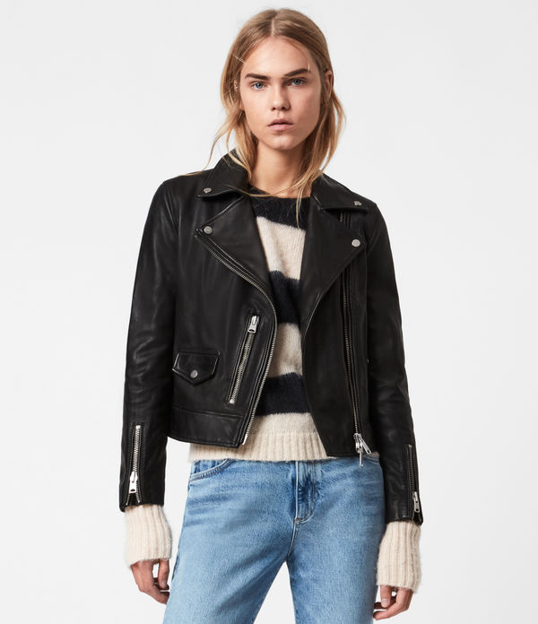 all saints fur leather jacket