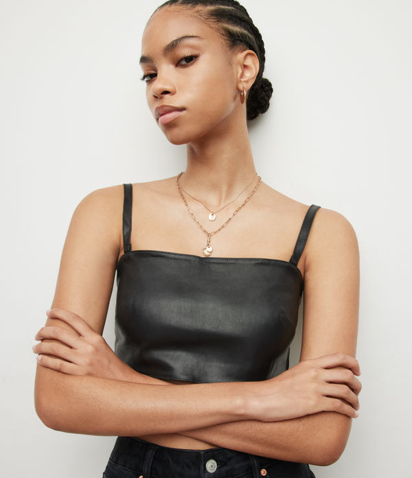 Betsy Leather Bandeau Top