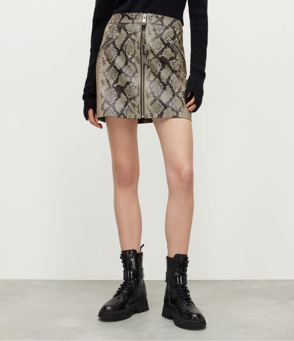 Piper Leather Snake Mini Skirt