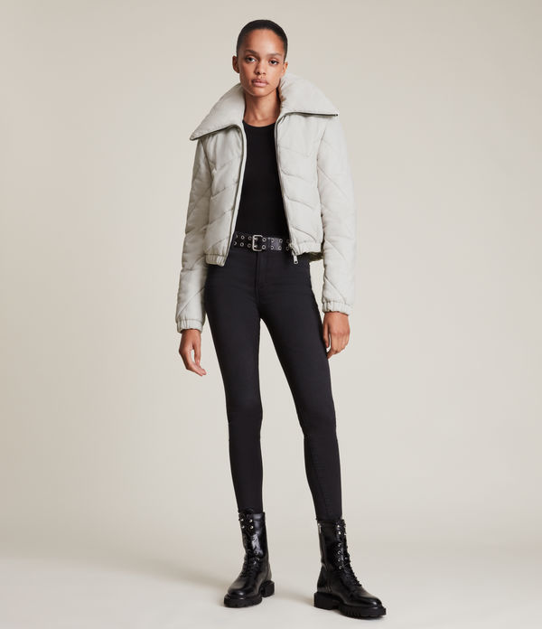 Paislee Leather Puffer Jacket