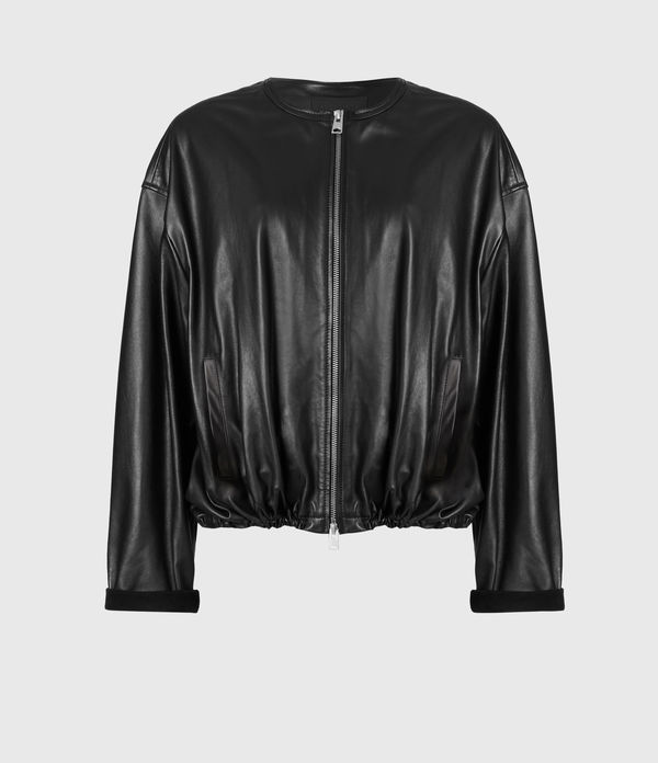 Della Leather Bomber Jacket