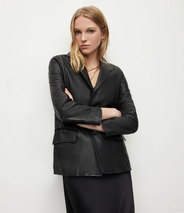 Corinna Relaxed Leather Blazer