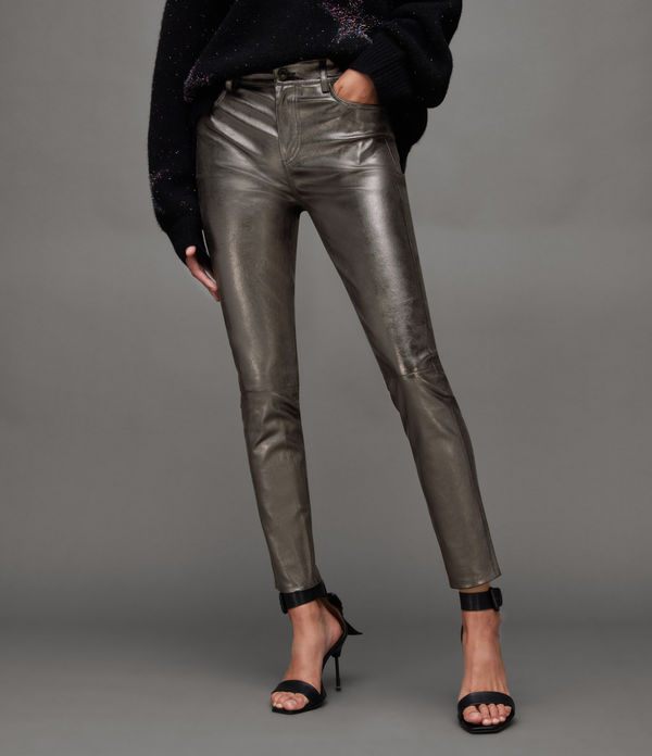 Ina Leather Metallic Pants