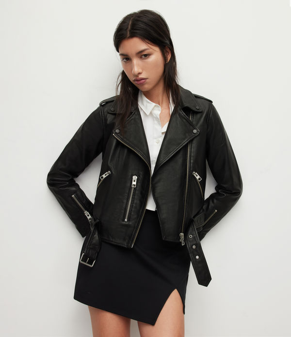 allsaints leather balfern biker jacket